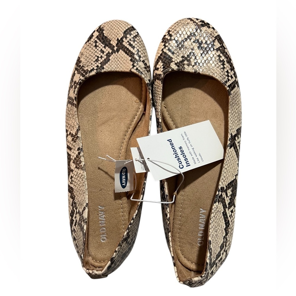 OLD Navy Women’s Snake Print Ballet Slipper Flats Shoes Sz 10 NWT